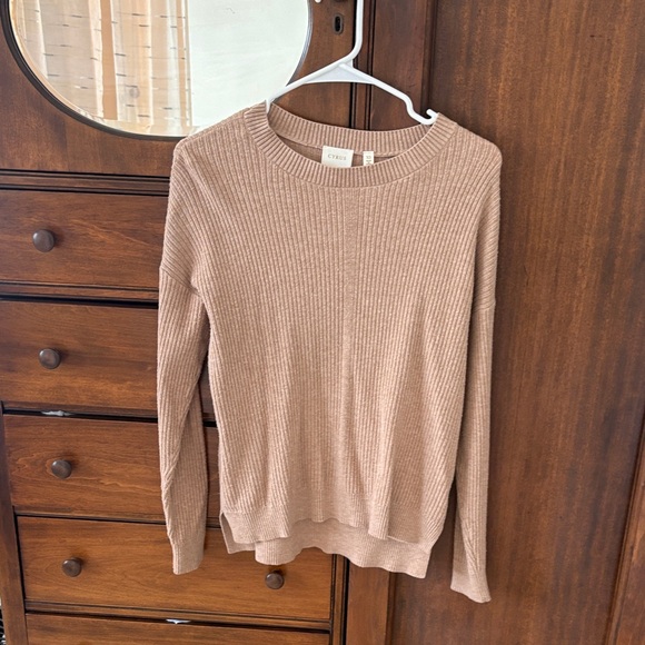 Cyrus Tan Ribbed Sweater - Picture 1 of 3